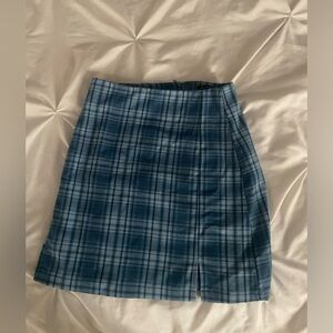 Brandy Melville Blue plaid skirt